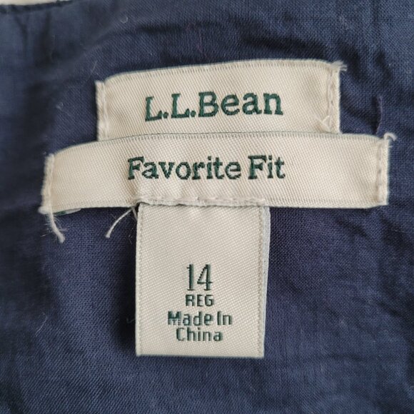 L.L.Bean Navy 100% Cotton Broderie Anglaise Mini Skirt-Size 14 - Picture 6 of 7